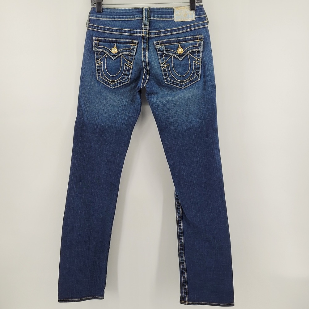 True Religion Disco Billy Big T Jeans Womens 27 Blue‎ Low Rise Straight Leg - Picture 7 of 7